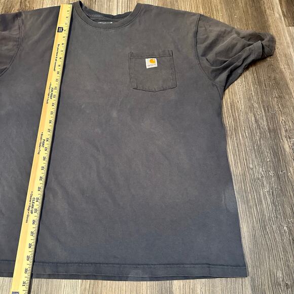 Carhartt Men's 2XL Short Sleeve Loose Fit T Shirt Gray Pocket‎ Work Shirt - Picture 3 of 7